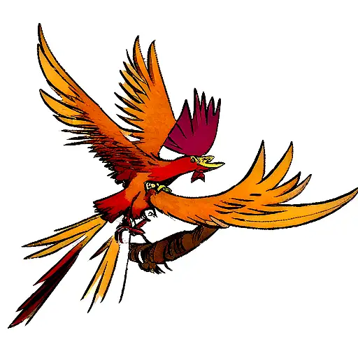 A manly phenix bird fighting tattoo design idea