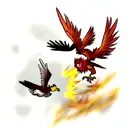 A manly phenix bird fighting tattoo design idea