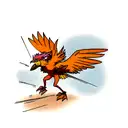 A manly phenix bird fighting tattoo design idea