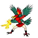 A manly phenix bird fighting tattoo design idea