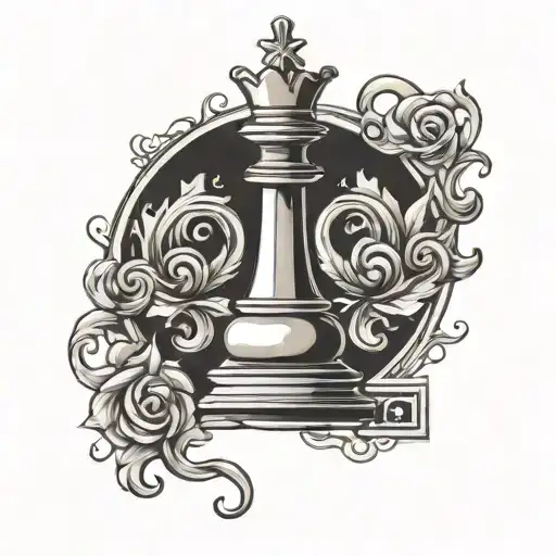 queen chess piece tattoo design idea