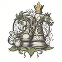 queen chess piece tattoo design idea