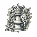 queen chess piece tattoo design idea