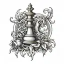 queen chess piece tattoo design idea
