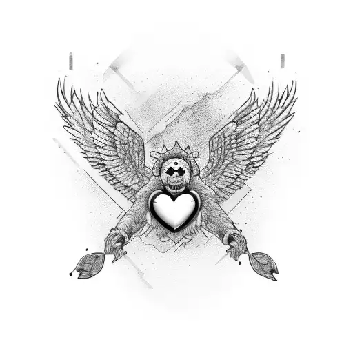 rompe corazones con pasamontaña deportivo tattoo design idea