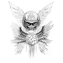 The number 12 with wings and a basketball tattoo design idea