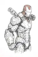 Iron man flexing his bicep tattoo design idea