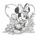 minnie mouse and her bow tattoo design idea