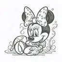 minnie mouse and her bow tattoo design idea