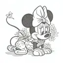minnie mouse and her bow tattoo design idea