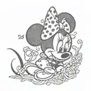 minnie mouse and her bow tattoo design idea