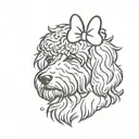 sheepadoodle with minnie mouse ears tattoo design idea