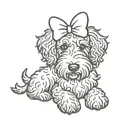 sheepadoodle with minnie mouse ears tattoo design idea