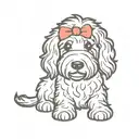 sheepadoodle with minnie mouse ears tattoo design idea