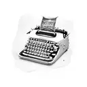 Creepy haunted typewriter tattoo design idea