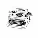 Creepy haunted typewriter tattoo design idea