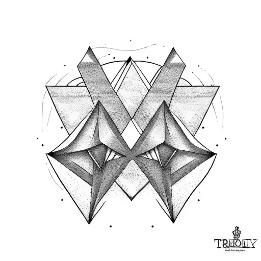 Triangles family tattoo design idea