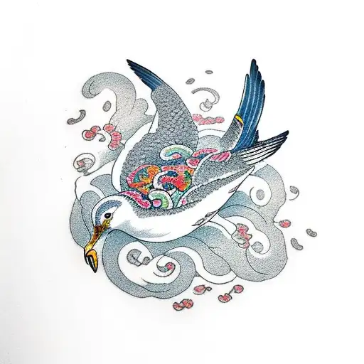 seagull tattoo design idea