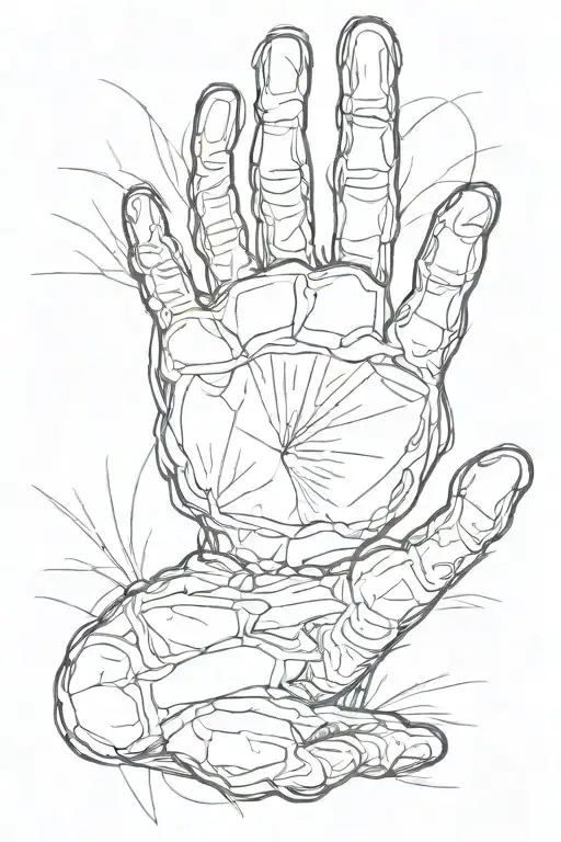 human hand, on which is a dog's paw, on which, in turn, is a cat's paw tattoo design idea