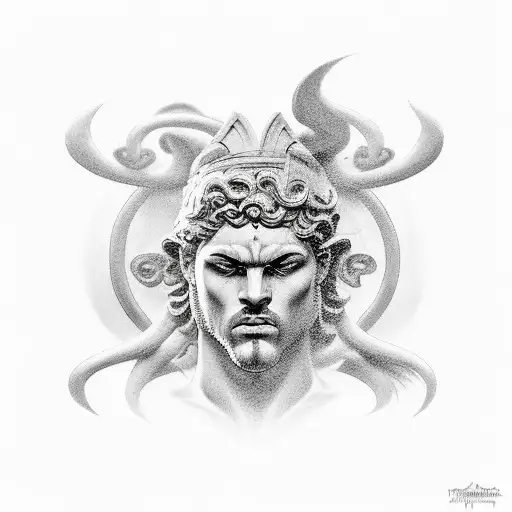 greek gods versus enemies tattoo design idea