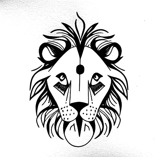 lion tattoo idea, line art, background, ...