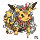 pikachu arcanin mental noctali ossatueur osselait sacha tattoo design idea