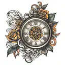 4:44 clock face tattoo design idea