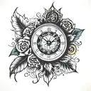 4:44 clock face tattoo design idea