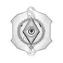 one eye, a Robyn and a triskelion symbol tattoo design idea