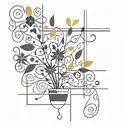abstraction in the style of Henri Matisse tattoo design idea