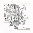 abstraction in the style of Henri Matisse tattoo design idea