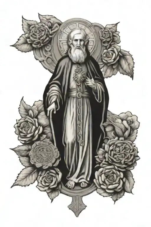 st. benedict medal tattoo design idea