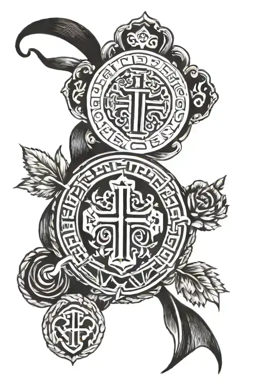 st. benedict medal tattoo design idea