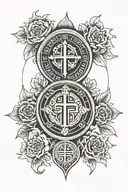 st. benedict medal tattoo design idea