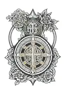 st. benedict medal tattoo design idea