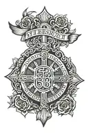 st. benedict medal tattoo design idea