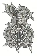 st. benedict medal tattoo design idea