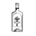 a bottle of red wine tattoo design idea