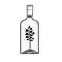 a bottle of red wine tattoo design idea