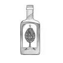 a bottle of red wine tattoo design idea