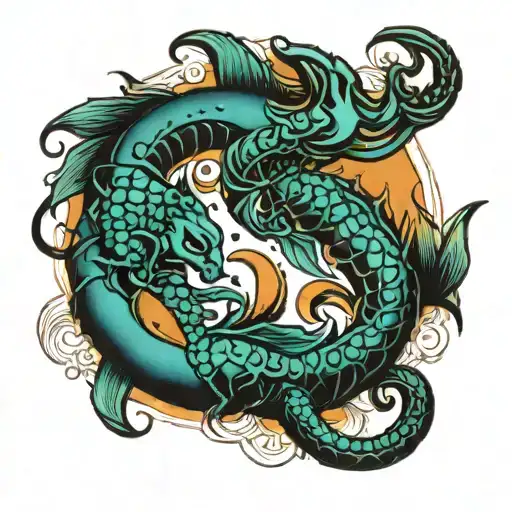 scorpio and pisces tattoo design idea