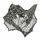 A surrealistic representation of a person trapped in a web of darkness and light, symbolizing the struggles of depression and anxiety tattoo design idea