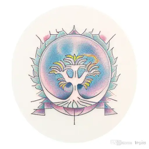 Phoenix, tree of life, overcoming gambling, Gemini tattoo design idea