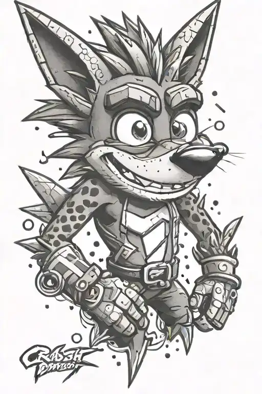 crash bandicoot tattoo design idea