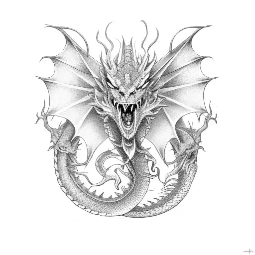 Dragon vs Dragon tattoo design idea