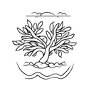 mango tree next to date tree tattoo design idea