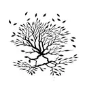 mango tree next to date tree tattoo design idea