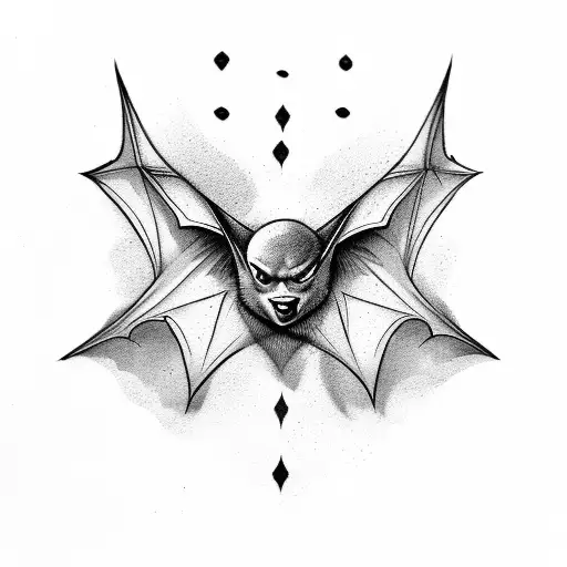 bat, dark, chest piece , rockabilly, sexy tattoo design idea
