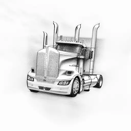 kenworth usa semi truck  tattoo design idea
