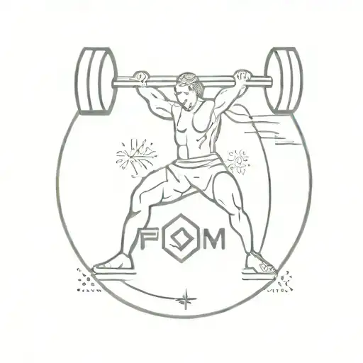 A minimalist design of a gym logo incorporating elements of gymnastics and weightlifting tattoo design idea